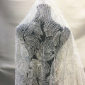 Beautiful Bridal Tulle Lace Fabric for Weddings Embroidery Heavily Beaded Sequined Lace Fabric With Pearls