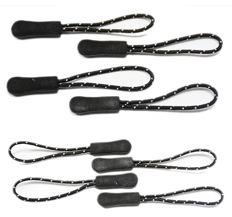 Wholesale 1000pcs 5# Black TPU Logo Zipper Puller Resin Zipper for Clothing Decoration Garments
