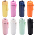 Reusable Bottle 22oz Water Bottles With Straw Eco-friendly Drink Bottles Stainless Steel Vacuum Thermal Flasks