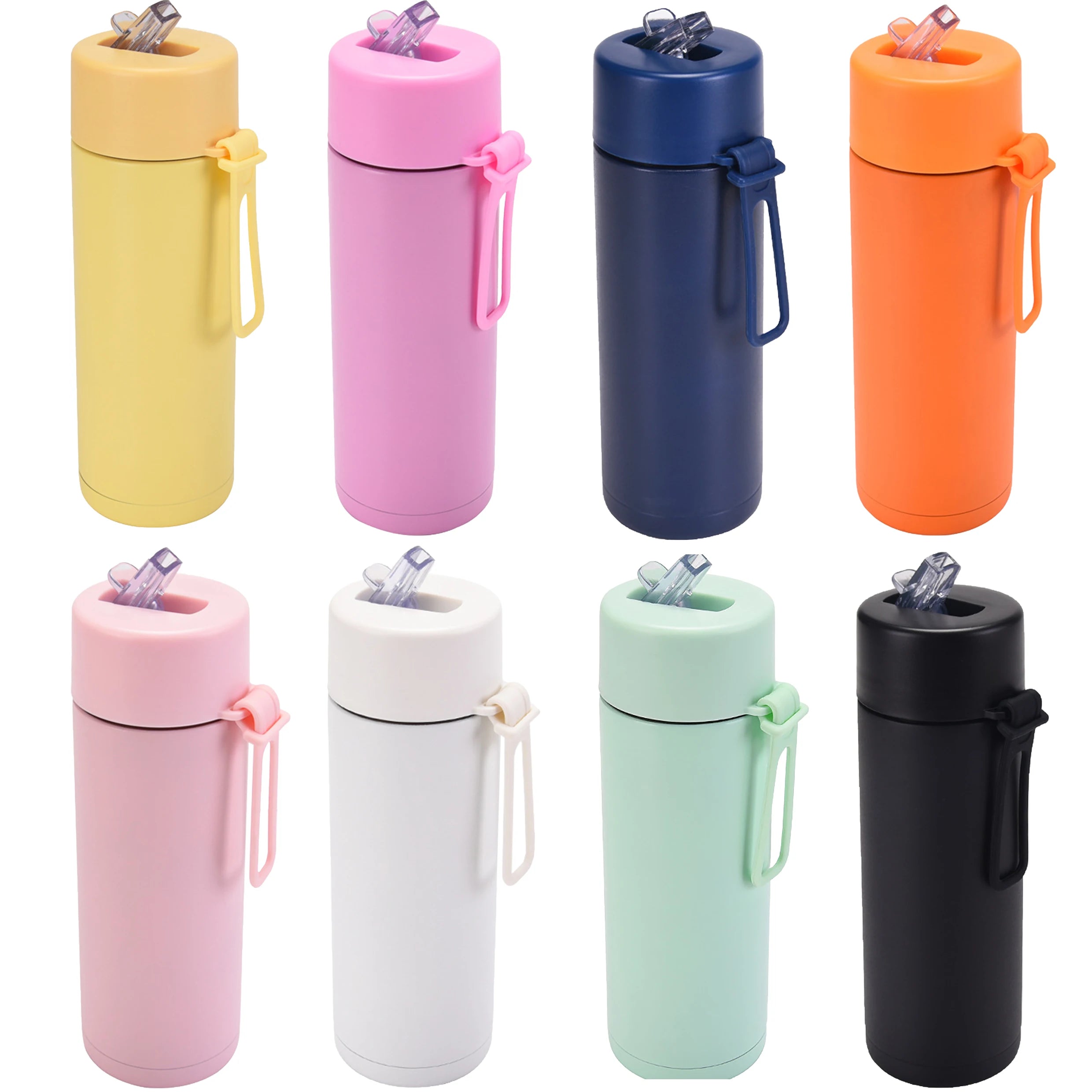 Reusable Bottle 22oz Water Bottles With Straw Eco-friendly Drink Bottles Stainless Steel Vacuum Thermal Flasks