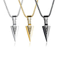 SC Dainty Hip Hop Jewelry Gold Plated Metal Geometric Necklace Triangle Spearhead Arrow Pendant Necklace for Women Men