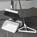Upgrade Indoor Cleaning Broom and Dustpan Set Long Handle Broom with Upright PP Standing Dustpan Squeegee-Broom