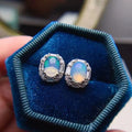 925 Sterling Silver Women's Earrings Set Factory Wholesale Lucky Mardi Gras Natural Opal Gold Plated for Parties and Gifts