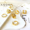 Ason Jewelry Fashion Stainless Steel 18k Gold Plated Open Rings Wholesale Unique Adjustable Rings