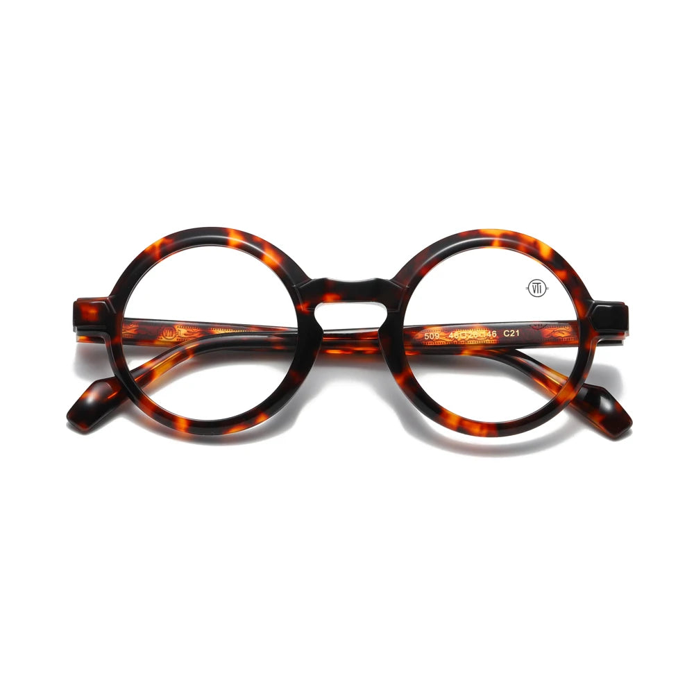 Custom Logo Acetate Monocolor Round Optical Frame Unisex Computer Glasses Blue Light Blocking Eyewear Frame
