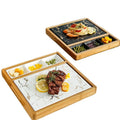 Wholesale Square Wood Porcelain Ceramic Dinner Plates Set Marble Western Restaurants for Weddings Parties Steak Plate CNLF MegaBDM