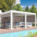 Luxury Outdoor Louver Sun Awnings Patio Terrace Canopy Waterproof Electric Gazebo Bioclimatic Louvered Aluminum Pergola