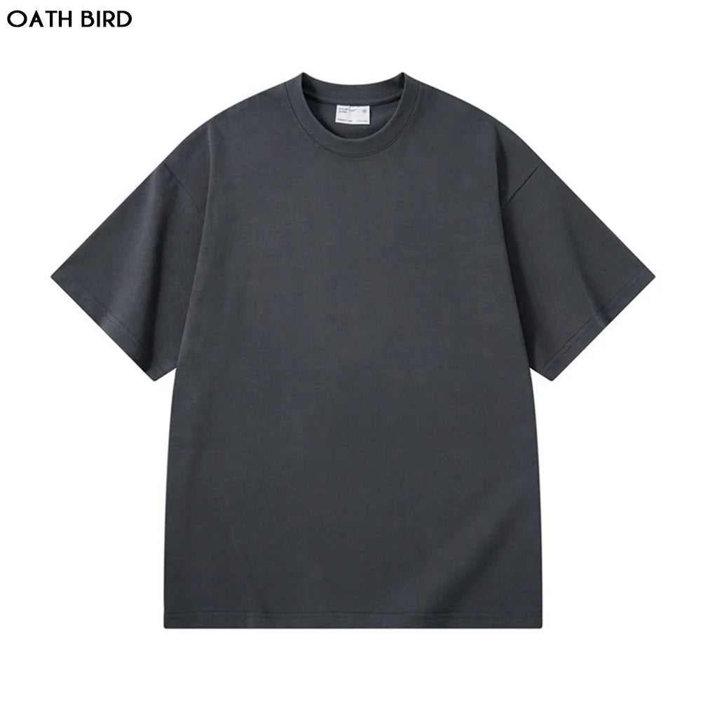 Heavyweight Cotton Men's Tshirt Super Heavy 300gsm Thick Oversized Drop Shoulder T-shirt Crew Neck Boxy Fit t Shirt