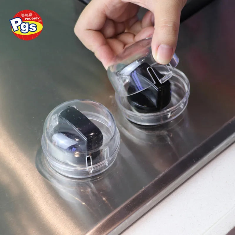 Prodigy Transparent Baby Safety Stove Gas Covers PC Material Child-Proofing Knob Guards for Kitchen Custom Logo
