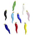 JF7384 Hot Jewelry Supplies Rainbow Multi Colored Gold Plated Red Glaze Lampwork  Chilli Pepper Horn Charm Pendants