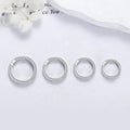 Micro Pave Diamond CZ Flat Circular Push Gate Ring Lock Silver Necklace Clasp With Cubic Zirconia Stones 14 16 18 20 mm