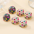 New Design ZA Metal Enamel Drop Earrings for Women Color Crystal Rhinestone Circle Stud Earring Trendy Geometry Round Earrings