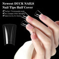 French Clear White Natural Tips Nails 500pcs Transparent Half Cover Faux Ongles False Wide Duck Nail Tips