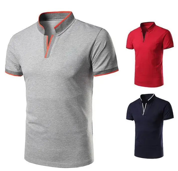 New Summer Good Quality Men Polo Shirts Casual Business Social Short Sleeve Fashion Mens Stand Collar Polo Shirt