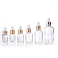 10ml 15ml clear Empty Cosmetic Package Facial Serum Bottle Thick Bottom Square Essential Oil Glass Dropper Bottle