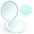 LED Lighted 1x/10x Magnification Compact Makeup Mirror Portable Small Handheld Pocket Cosmetic Mirror for Travel