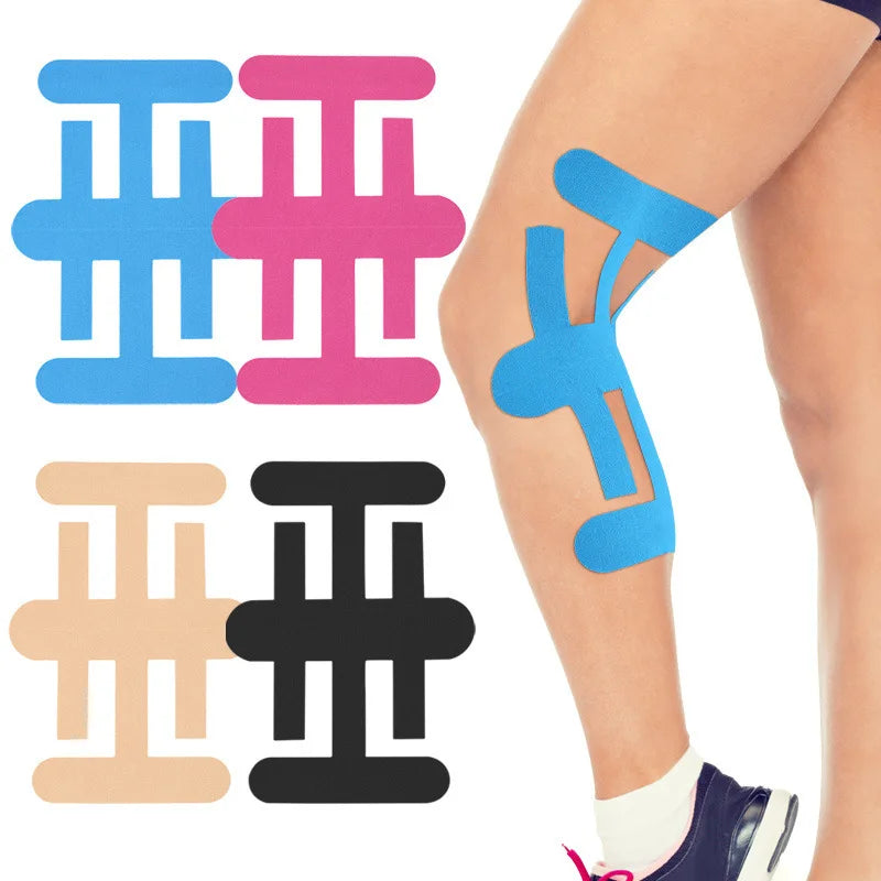 Melenlt Pre-Cut Cotton Knee Muscle Patch & Kinesiology Tape Elastic Pain Relief Patch for Joint and Muscle Support