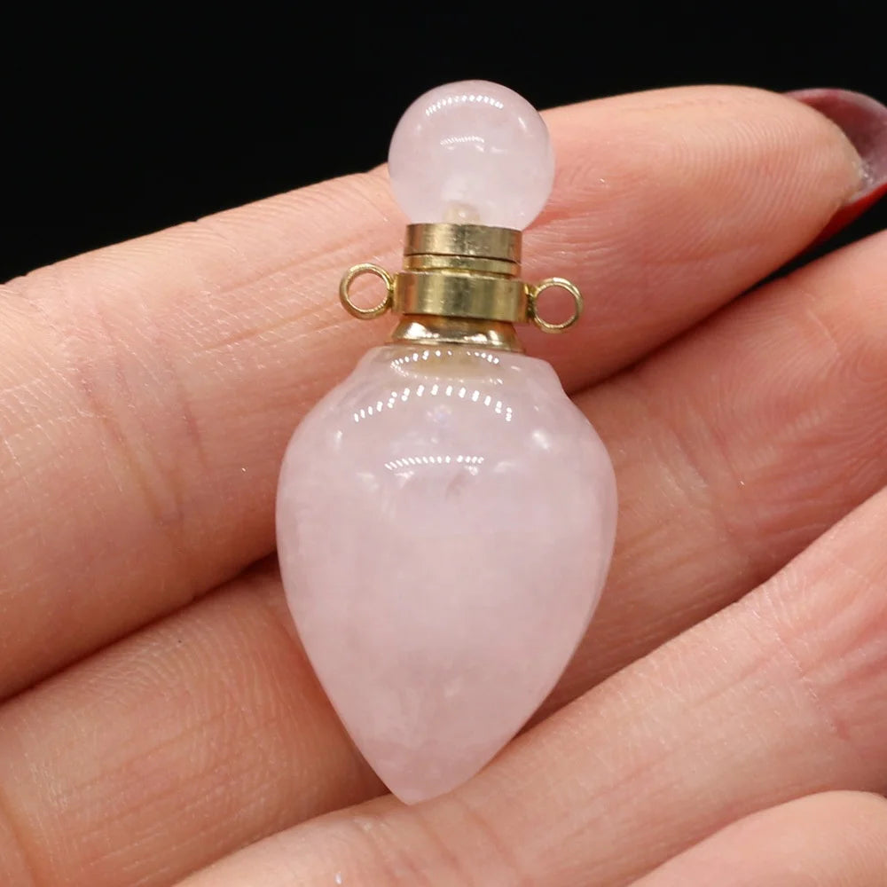 Wholesale Natural Crystal Stone Necklace Perfume Bottle Pendant DIYJewelry Fashion Delicate