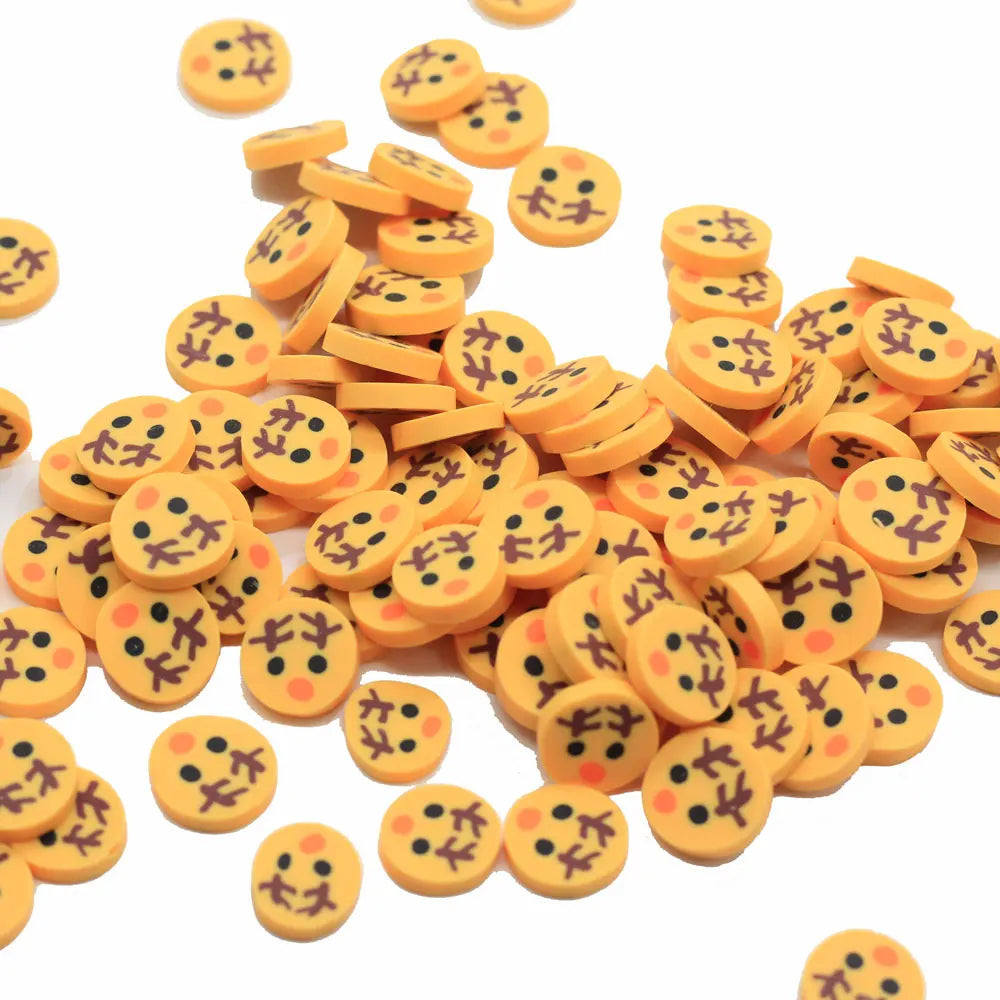 500g/Bag Christmas Themed Elk Polymer Clay Sprinkles 2*10MM Cute Clay Dessert Candy Slice Embellishment for Craft Slime Supplies