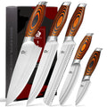 WILDMOK Professional 5-Piece Chef Knife Set Stainless Steel Kitchen Knives with Sharp Blades & Gift Box