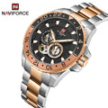 NAVIFORCE 1003 SRGB 100M Waterproof Fashion Clock With Luminous Hands Full Steel Mechanical Watches Man Luxury Wristwatch