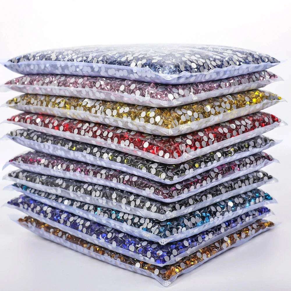 14400pcs/Bag Bulk Flatback Rhinestones - SS3-SS30 AB Glass Non Hot Fix Crystals for Apparel DIY Crafts