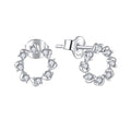 Inlaid White Zircon Heart Earrings Temperament Earrings S925 Silver Clear Crystal 925 Sterling Silver Flower Stud Earrings
