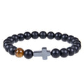 Wholesale Women Mens String Cross Stone Beaded Bracelets with Card As Christmas Christian Gift
