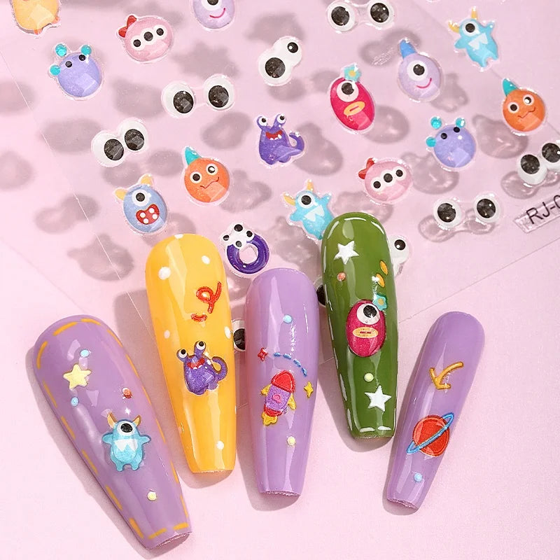 2025 Custom Self-Sticker Embossed 5D Three Dimensional Butterfly Nail Stickers Soft Gold PET Material Hot for Adhesive Stamping