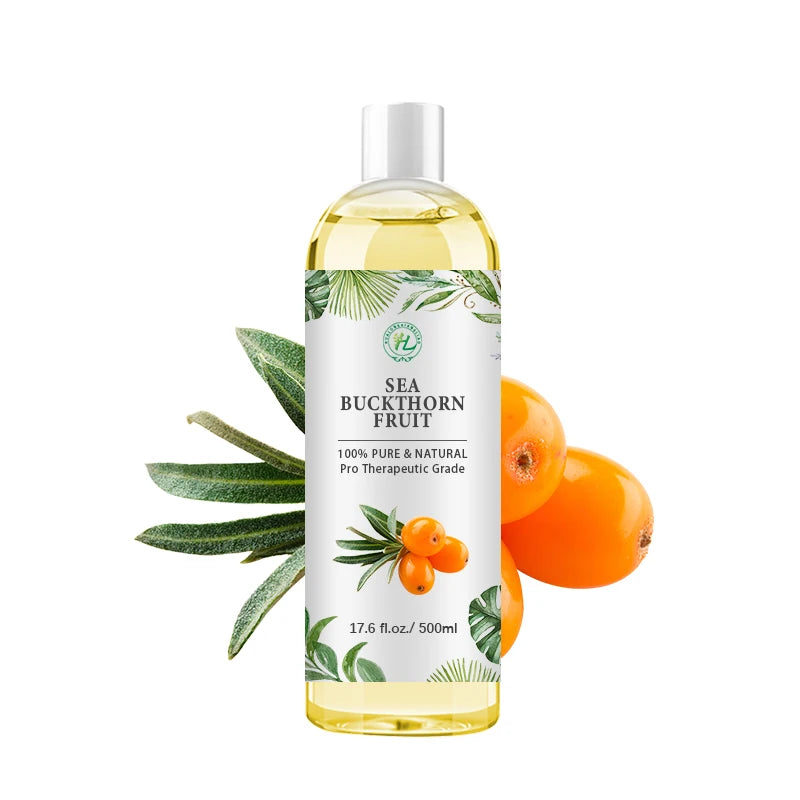 Sea Buckthorn (SeaBuckthorn) Seed Oil for Skin Face Nail - 100% Pure Natural Cold Pressed Cosmetic Grade | OEM 500mL