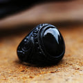 SS8-699R Steel Soldier Gemstone Rings Mens Stainless Steel Natural Gemstone Ring Men Charm Gift Titanium Steel Jewelry