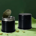 Wholesale Black Round Welding  Matcha Tin Tea White Silver Aluminum Jar 30g Easy Open Ring Pull Matcha Tin Can