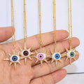 NZ1262 Top Sale Wholesale Manufacture CZ Micro Pave North Star Doll Evil Eyes Eyeball Charm Pendant Chain Necklace for Women