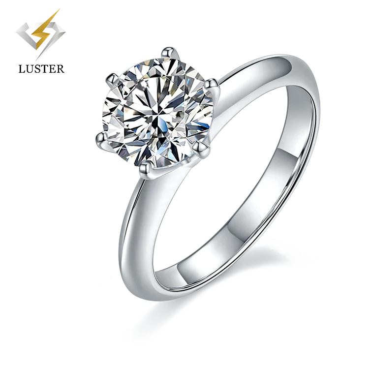 Classic Cheap Large Women Jewelry Snowflake Proposal Silver Rings Women 925 Sterling 2ct Moissanite Engagement Ring