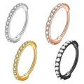 8/10mm 16g Wholesales Hinged Segment Earring Hoop Stainless Steel Brass Setpum Piercing Jewelry Small Hoop Nose Rings for Women