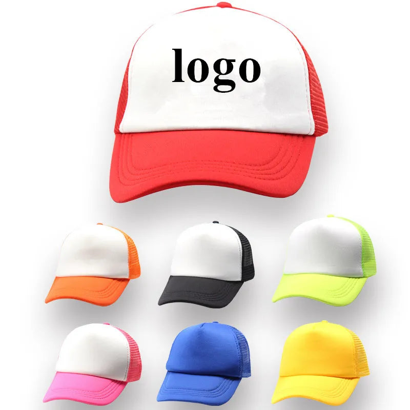 OTTO Custom Logo Printed Baseball Cap Promotional Gift Blank Gorras Gorros Red White Mesh Foam Pink Polyester Trucker Hat Jersey