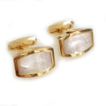 Wholesale Mother Pearl Shell Gold Color Elegant Cufflinks Custom Men Suit Shirt Fashion Accessory Wedding Tuxedo Trendy Jewelry