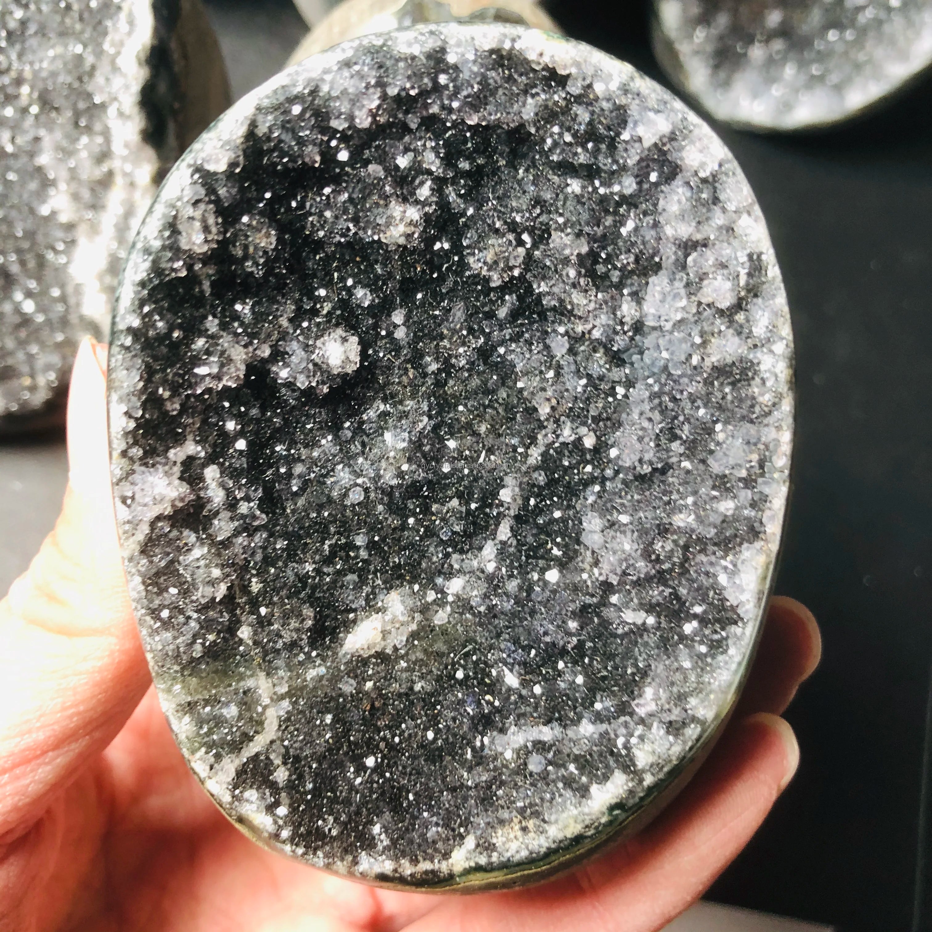 Bulk Wholesale High Quality Natural Colorful Black Amethyst Geode Freeform Crystal Cluster for Home Decoration