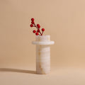 YUSHI Modern Simplicity White Onyx Stone Vase Luxury Crystal Marble Flower Vase for Decorative Living Room Vessel