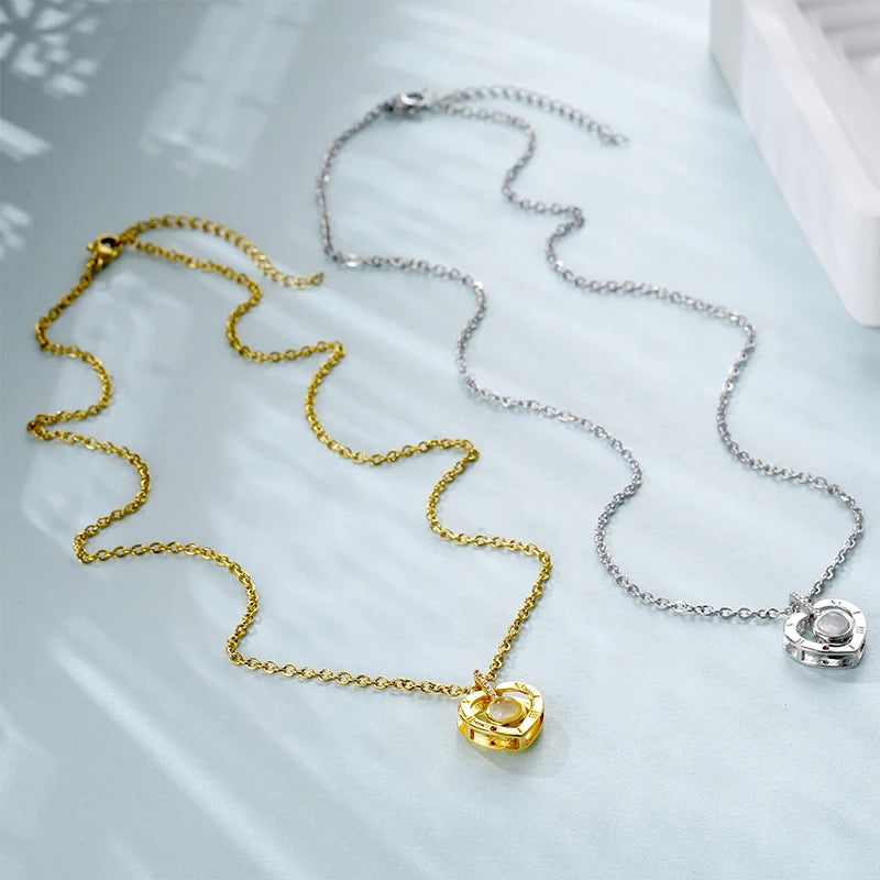 Projection Pendant Necklace Romantic Love Love Memory Wedding Necklaces
