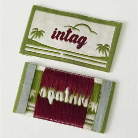 Factory Polyester Eco-Friendly Washable Garment Neck Woven Collar Labels for Damask Woven 3x6cm
