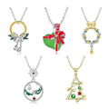 Bow-Knot Golden Christmas Tree Pendant Necklaces Jewelry Authentic 925 Sterling Silver Zirconia Pendant for Women Jewelry Gift