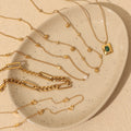Fine Jewelry Necklace 18K Gold Plated Station Necklace Gold Beads Clavicle Chain Minimalist Beaded Chain Pearl Necklace