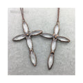 NM40112 Copper Jewelry Glass Crystal Cross Crucifix Pendant Chain Necklace Antique Bronze Plated Christian Jesus Gift Wholesale