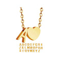 Wholesale  DIY Personality Initial Heart Necklace Custom Stainless Steel  A-z 26 Letter Heart Pendant Necklaces
