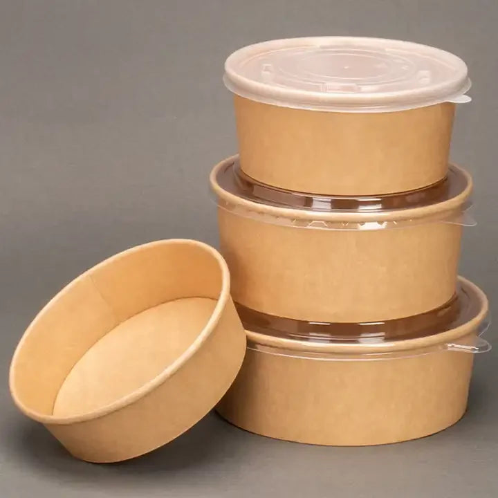 Biodegradable Leak Proof Disposable Paper Lunch Kraft Food Container for Sushi Noodles Potato Chips Other Snacks To-Go Folders