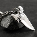 Viking Design S925 Silver Animal Tail Pendant Punk Geometric Shark Teeth Necklace Letter Pattern Fine Pendants Charms