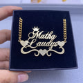 Custom Name Necklace in Stainless Steel Stacked Name DIY Personalized 18K Gold Cuban Link Chain Pendant for Parties Weddings