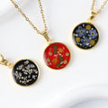Eternal Flower Pendant Necklace Resin Pressed Flower Stainless Steel Jewelry Bohemian Women's Dried Flower Necklace
