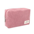 Custom Private Logo Cosmetic Bag Corduroy Striped Velvet Makeup Pouch Lightweight Travel Beauty Organizer for Women